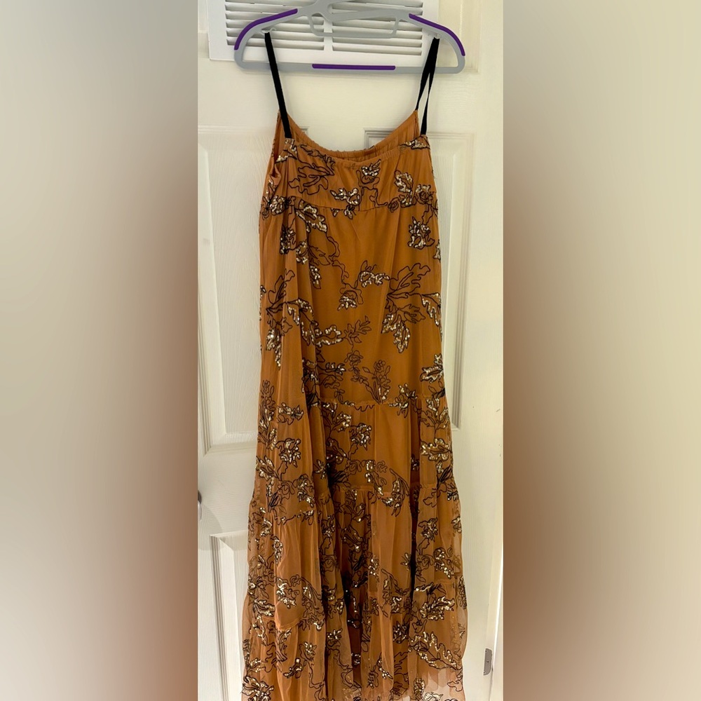 NWT Anthropologie Maeve Sequined Tulle Midi Dress, sized small